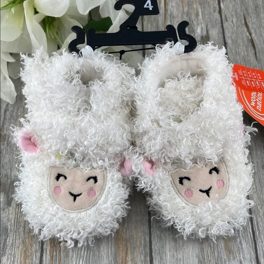 Baby Girls Llama Bootie Slippers Shoes Size 4